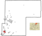 Weld County Colorado Incorporated and Unincorporated areas Frederick Highlighted